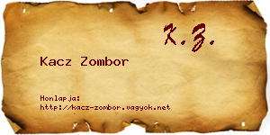 Kacz Zombor névjegykártya